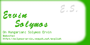 ervin solymos business card
